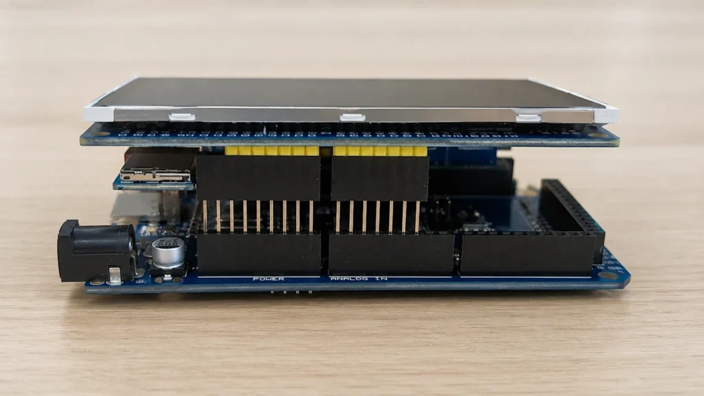 Arduino Mega 2560 mit 35 Zoll TFT im Fahrregler Prototyp