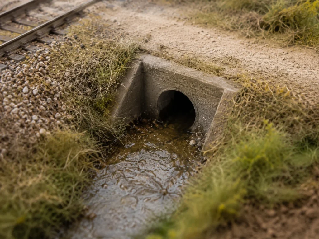 Entwaesserungsgraben Modelleisenbahn Planung Umsetzung