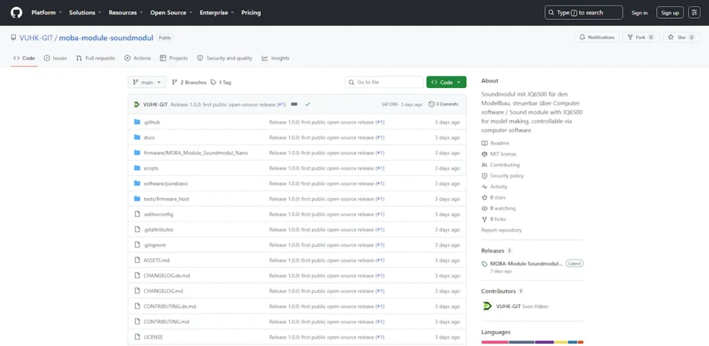 GitHub Repository moba module soundmodul